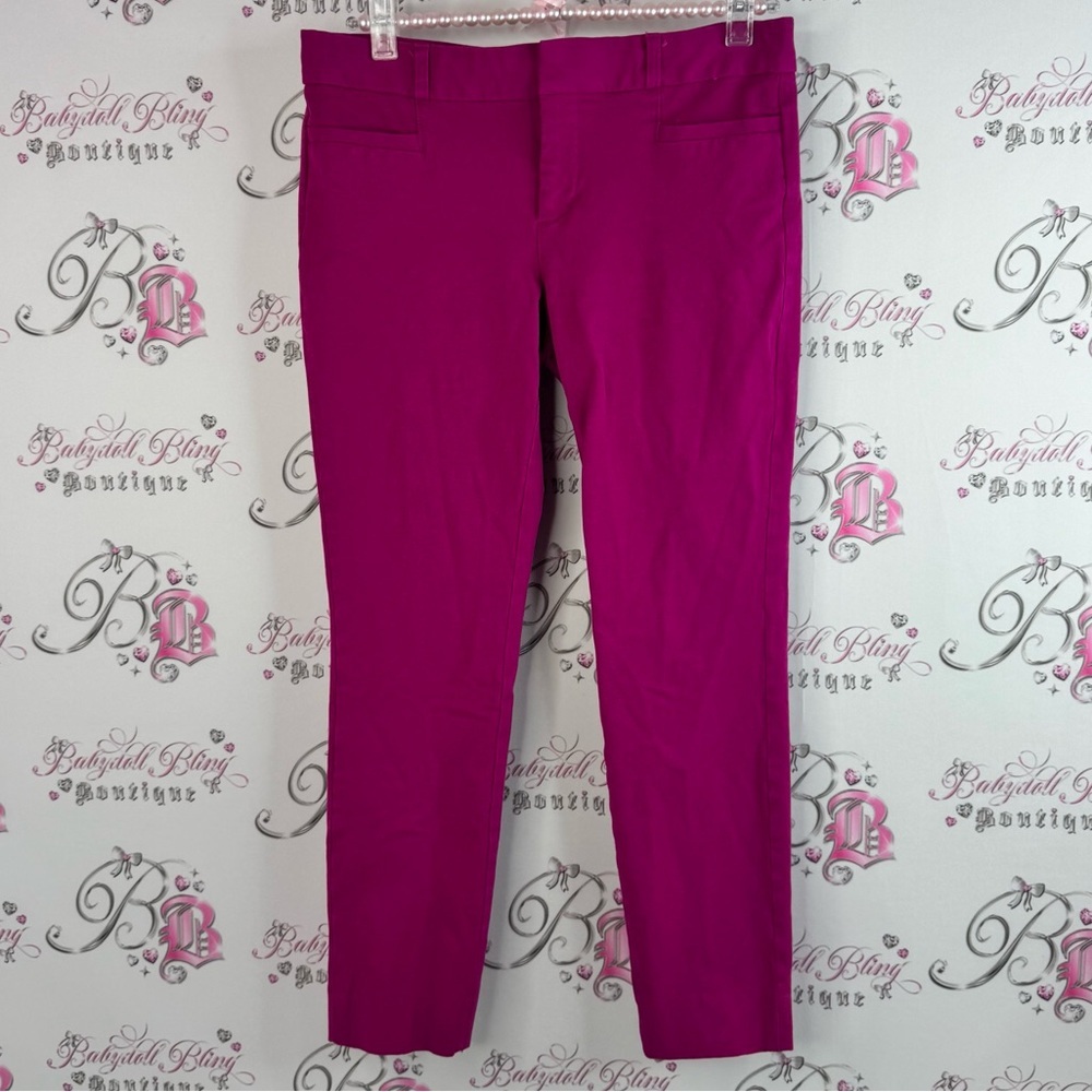 Banana Republic pants Sloan fit bright pink purple Fuchsia bottoms pockets